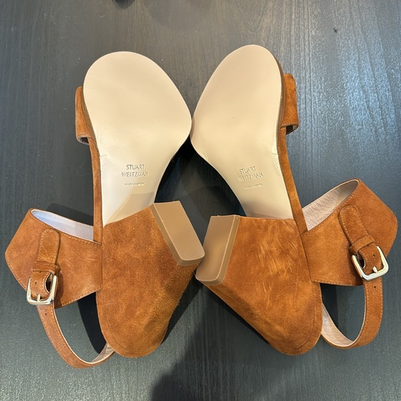 Stuart Weitzman Suede Block Heel Sandals 9 NWOT - Picture 3 of 4
